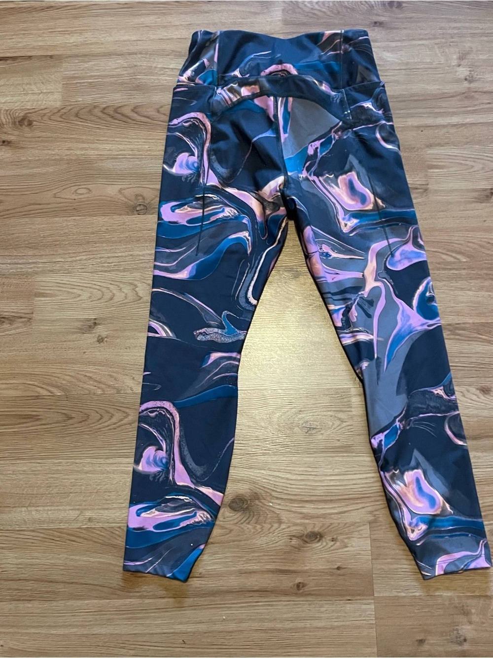 Avia Marbled Print Active Leggings in Navy, Pink & Teal size small